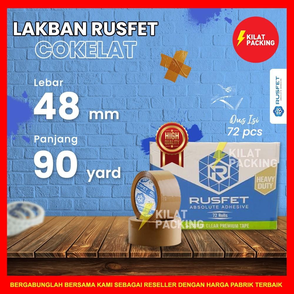

Lakban Rusfet Coklat Premium Quality 48 Mm X 90 Yard Dus