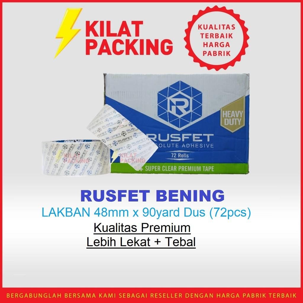

Lakban Rusfet Bening Premium Quality 48 Mm X 90 Yard 1 Dus-Gojek/Grab