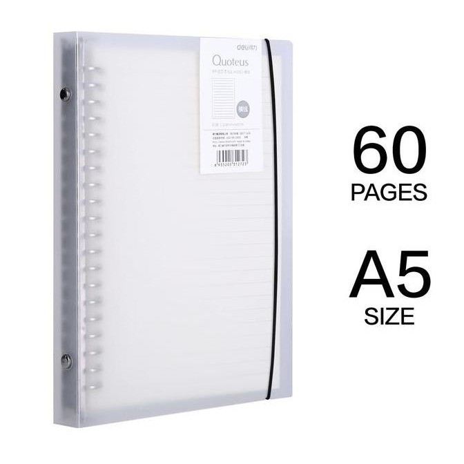 

HARGA DISKON MAP BINDER NOTE LOOSE LEAF A5 PUTIH TRANSPARAN MINIMALIS POLOS 20 RING