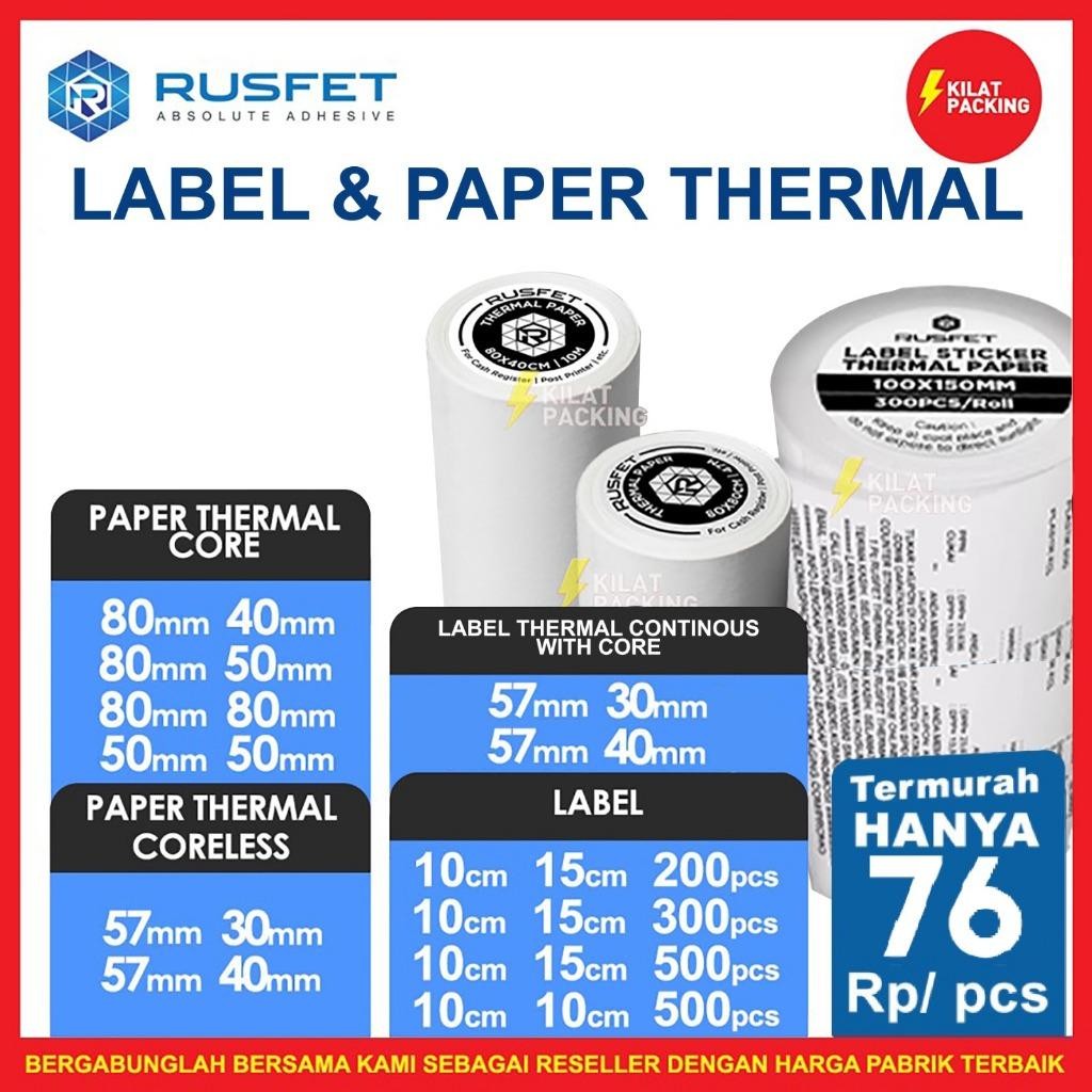 

Label Thermal Resi Thermal Kertas Resi Stiker Thermal Printer Barcode Thermal Rusfet A6