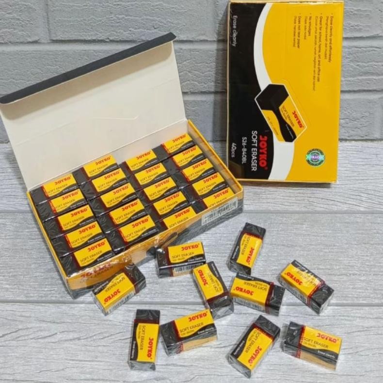 

New Promo 10Pcs Penghapus Pensil Joyko Kecil#Warna Hitam, Putih, Dan Multi Warna