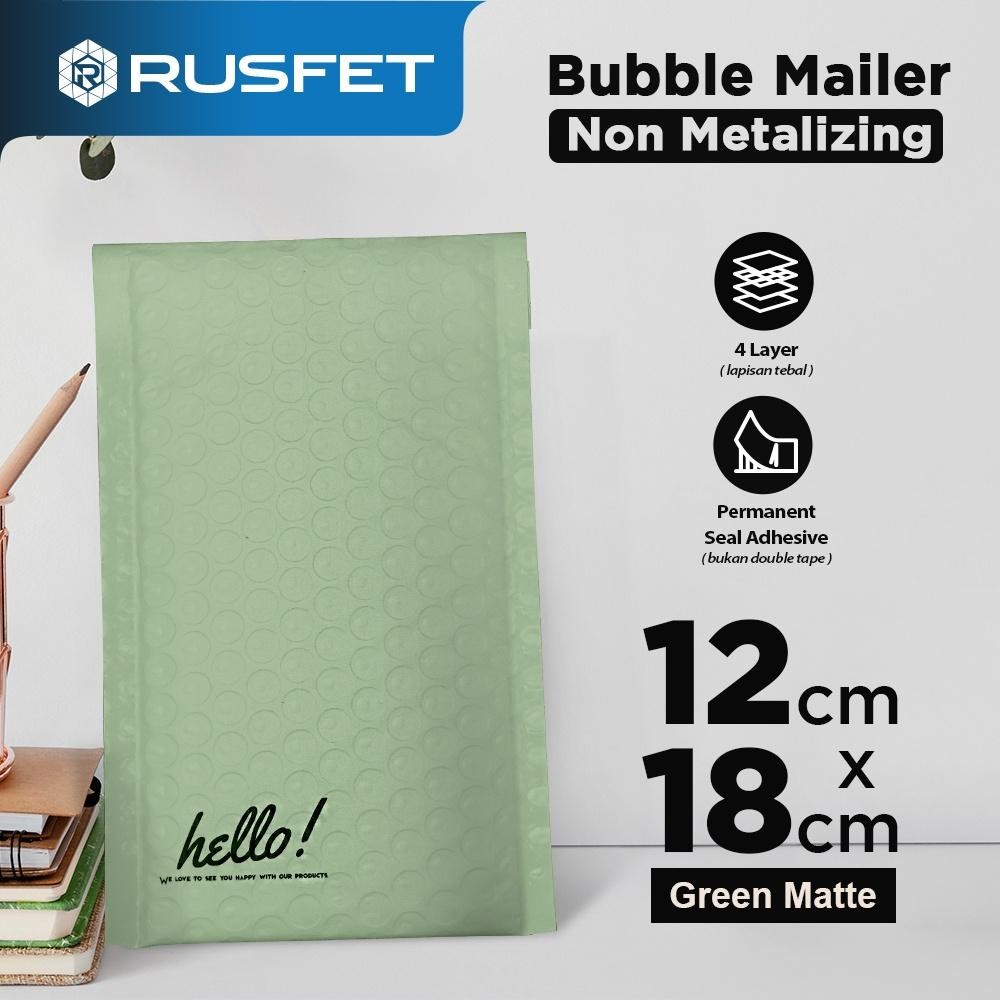 

Amplop Bubble Mailer Packing Bubble Envelope Rusfet Green 12X18