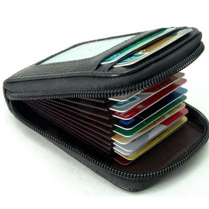 

JUAL Dompet Kulit Penyimpanan Kartu Travel Multifungsi - Black