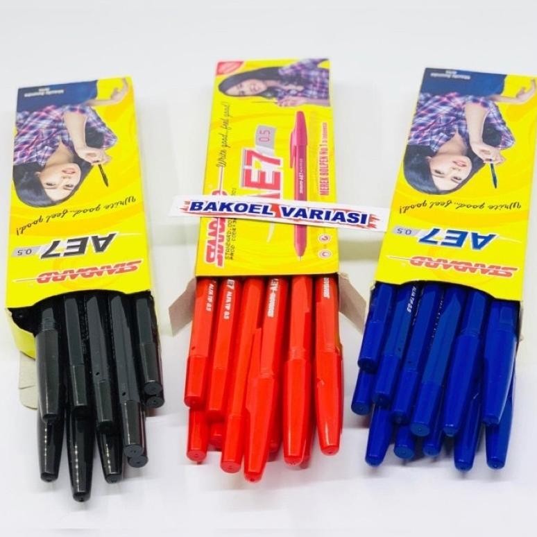 

Terbaru (1 Pack )Pulpen Standart Ae7 Bolpoint Bulpen Hitam, Merah, Biru Ori