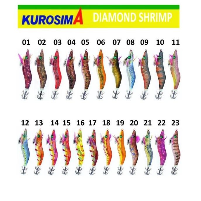 Umpan Cumi Egi Kurosima Diamond Shrimp 3.0 Rattle Glow
