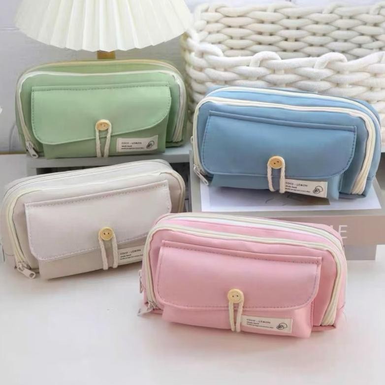 

NEW!!! Tepak Pensil / Kotak Tempat Alat Tulis Korean Look Kapasitas Besar
