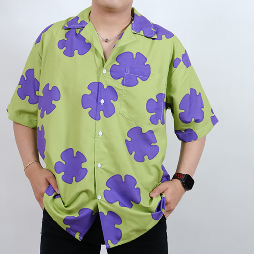 GOKS Baju Kemeja Motif Cowok Cewek Bali Pantai Surfing Hawai Dowear Kemeja Jumbo PATRICK 151