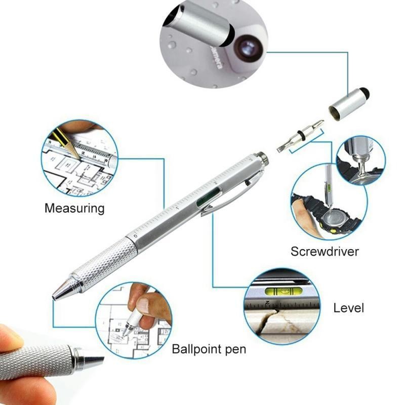

Pena Multifungsi Plastik 5 In 1 Stylus Penggaris Level Obeng Pulpen Serbaguna Ballpoint Unik