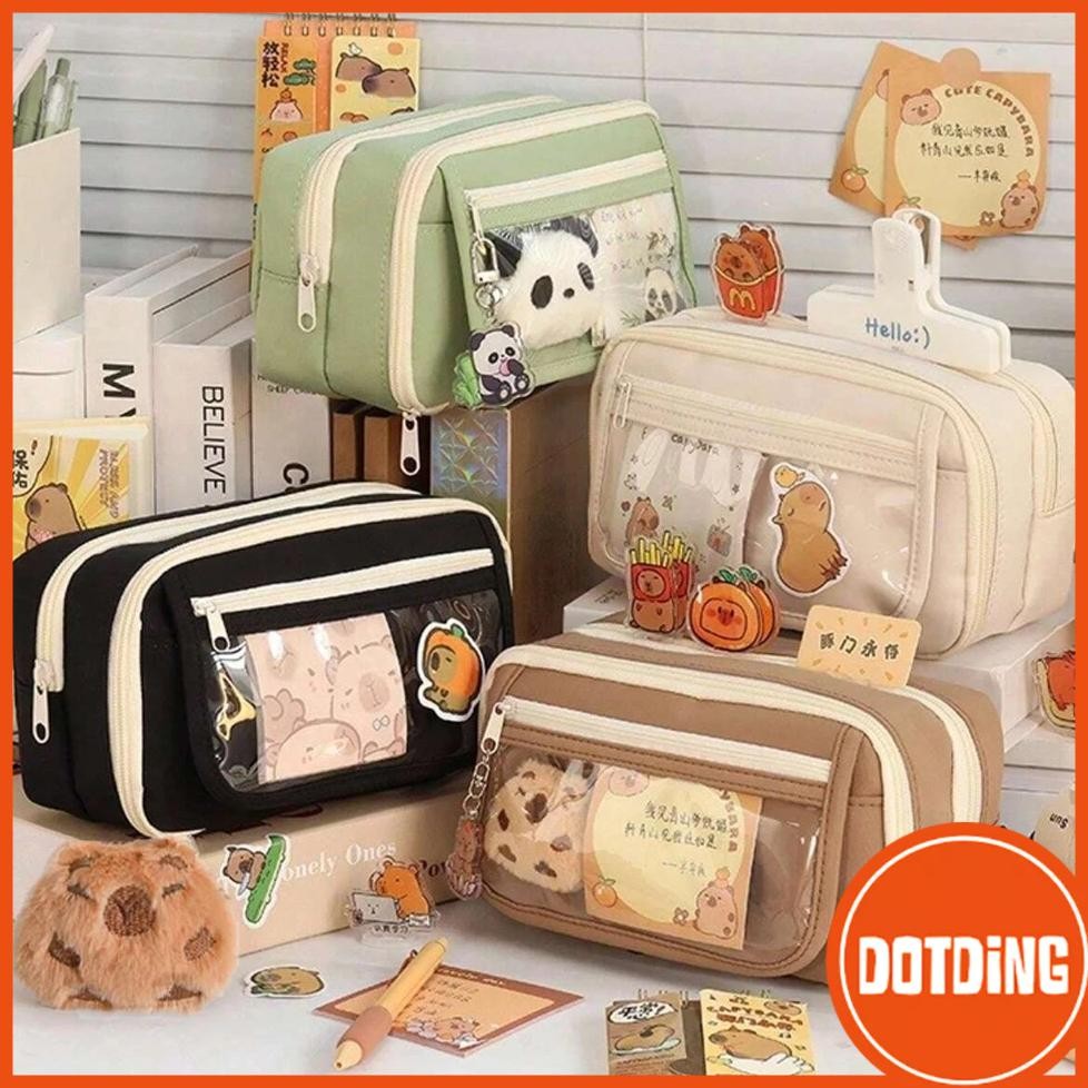 

NEW!!! [COD] Tempat alat tulis kotak pensil aesthetic Tas PenaTempat Pencil Tas Pensil kapasitas besar Flip Cover Stationery Bag Simple Stationery Box School Office Supplies Stationery