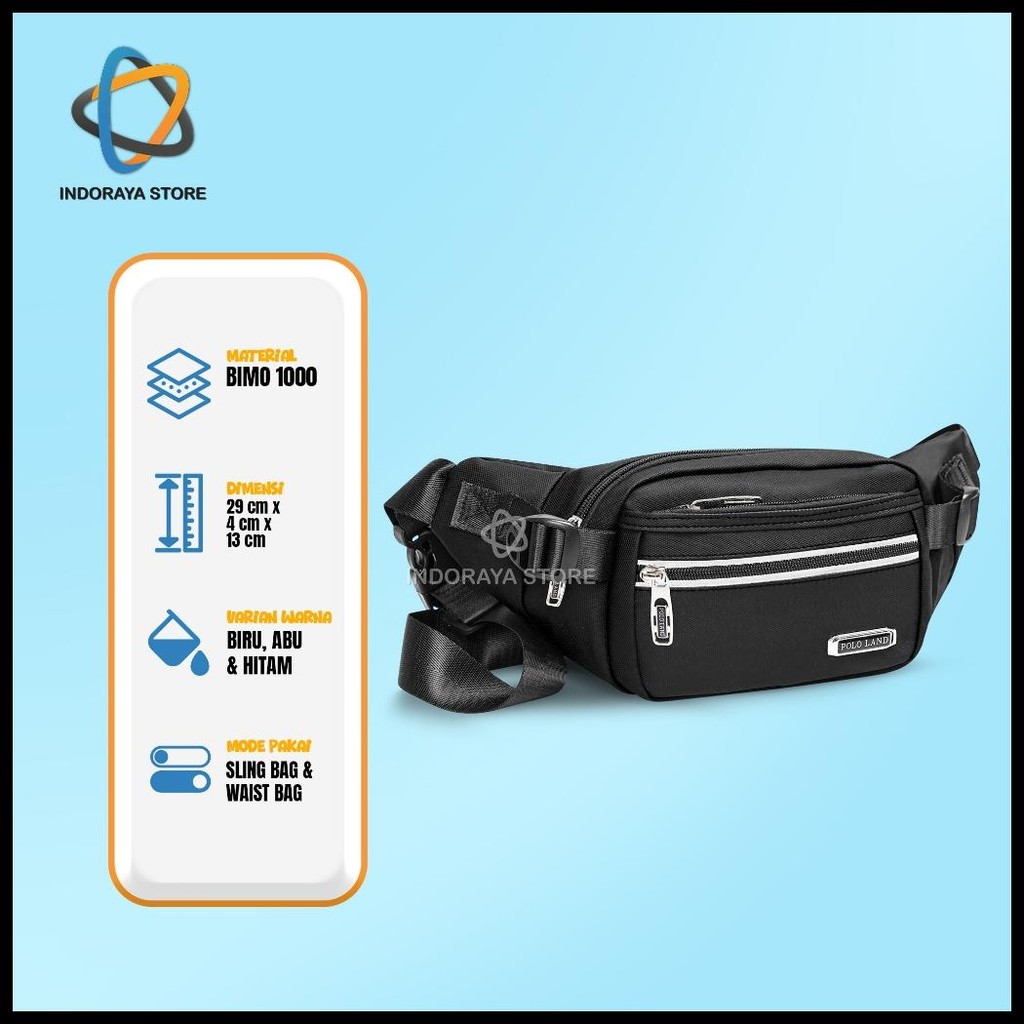 POLO LAND TAS SELEMPANG PRIA SLINGBAG WAISTBAG COWOK SLEMPANG PRIA ANTIAIR