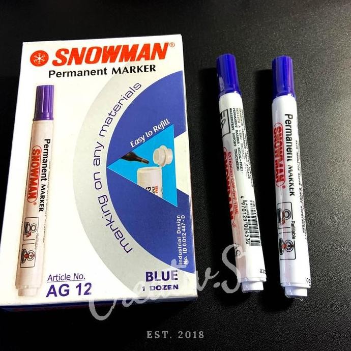 

Big Sale !!! Snowman Spidol Permanen Permanent Marker Ag-12 (1 Pcs)