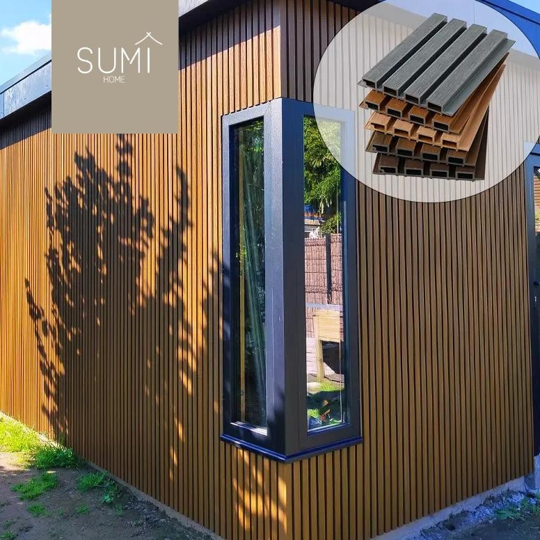 Wpc panel PREMIUM Wall Cladding WPC Wood Panel Outdoor Kisi Kisi Wall Panel Dinding Pagar Exterior R