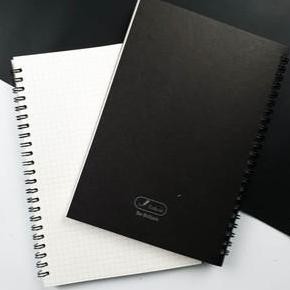 

Hot Sale !!! [Tulis Id] Basic Bookpaper Charcoal Black Spiral Notebook A5 90 Gsm Blank Grid Dotted Ruled