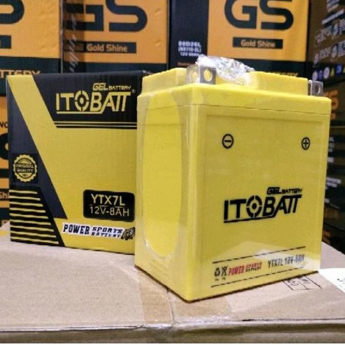 Aki Accu Motor Yamaha R25 Mt25 X Max X-Max Itobatt Ytx7L Aki Gel 8Ah - Asli