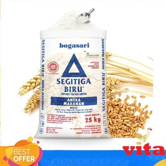 

READY STOCK Tepung Terigu Serbaguna Segitiga Biru 25kg Instant Kurir