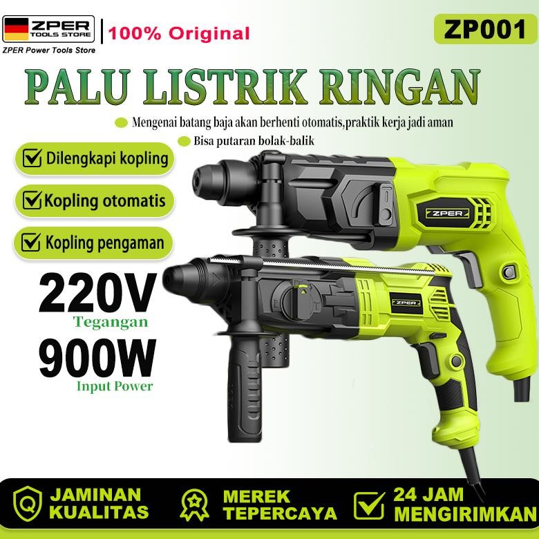 HOTZPER Bor listrik Mesin Bor Palu Listrik Rotary Hammer Untuk Bobok Beton Tembok bor beton hitachi 