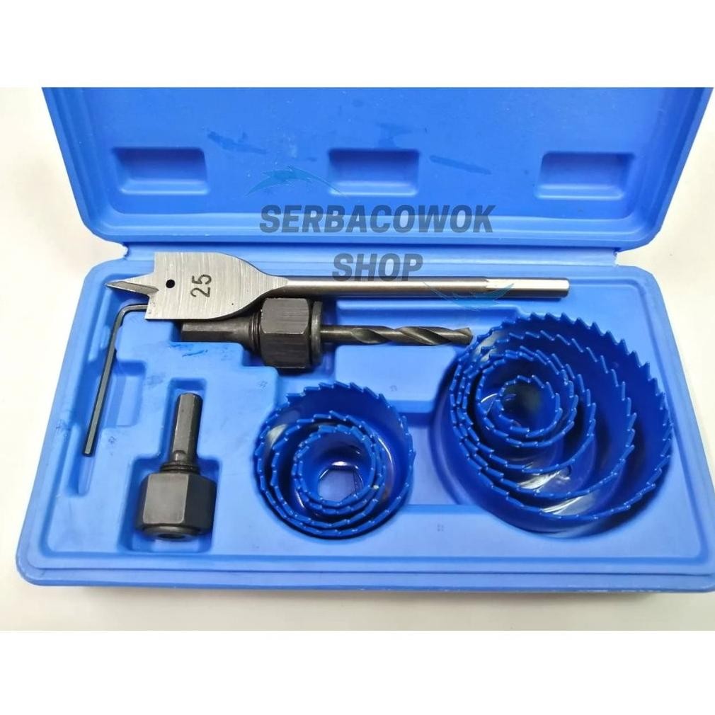 HoleSaw Kit Hole Saw Set 13 Pcs Mata Bor Pelubang Kayu PVC  Berkualitas