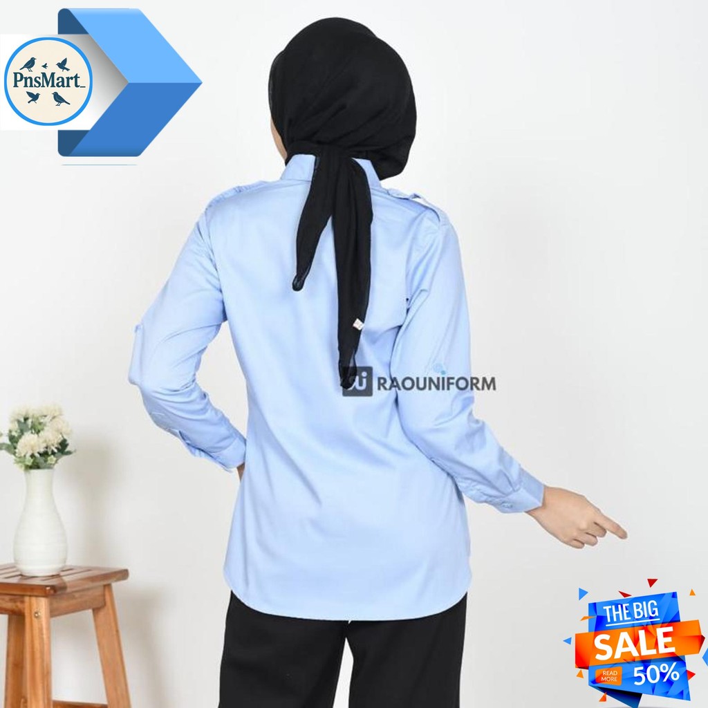 KEMEJA PDL WANITA LENGAN PANJANG/SERAGAM PUTIH DINAS PNS/BAJU PDL CUSTOM BORDIR/SERAGAM PDL PRIA