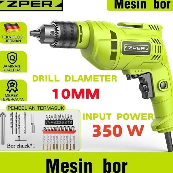 ZPER Mesin Bor Tangan Bor Listrik Set Lengkap Bolak Balik Electric Mata Bor  Berkualitas Melobangi t