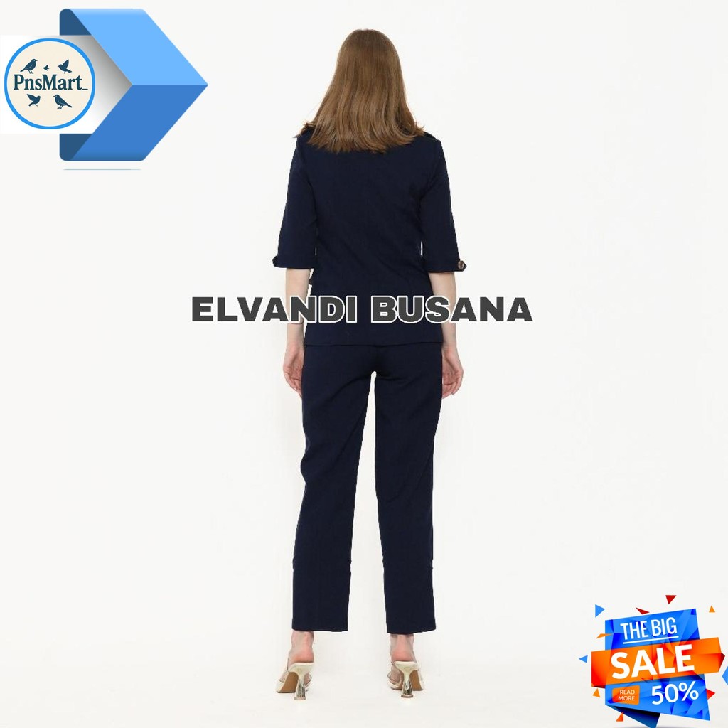 BLAZER WANITA BAJU KERJA KANTOR SERAGAM DINAS PDH PNS PEMDA GURU ASN WANITA KODE 6601 BIRU DONGKER