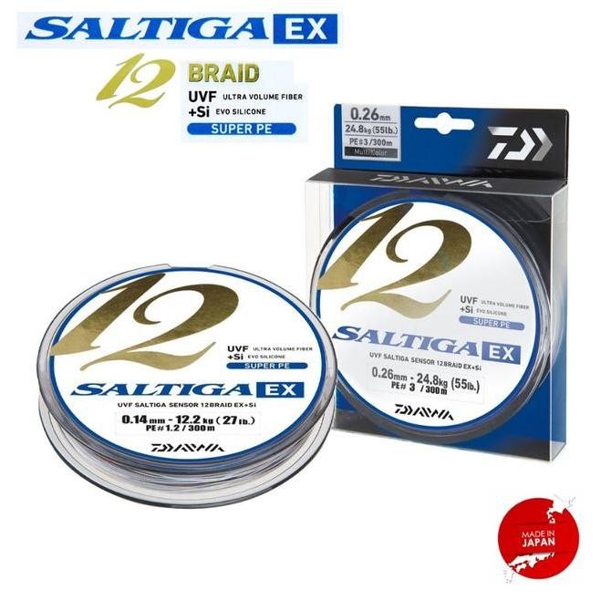 Daiwa Uvf Saltiga Sensor X12 Ex+Si Braid Multicolor Pe Senar Pancing