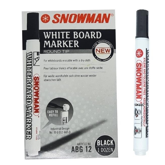 

Spidol Snowman Whiteboard Abg-12 Hitam (Pcs)