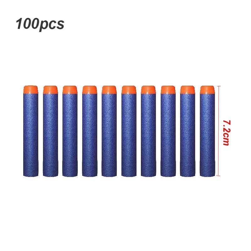 100Pcs Peluru Busa Nerf Biru Nerf Bullet Tembak Peluru Busa 7.2Cm Soft Bullet Peluru Nerf Nempel Utk