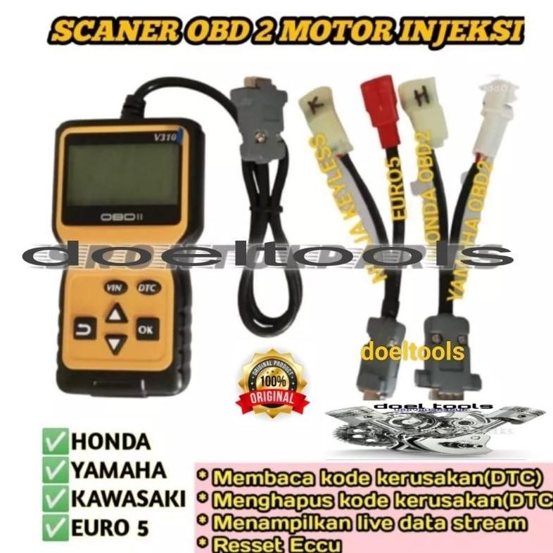 NEW Scaner scanner obd II motor injeksi alat baca kode kerusakan motor injeksi scener motor injeksi
