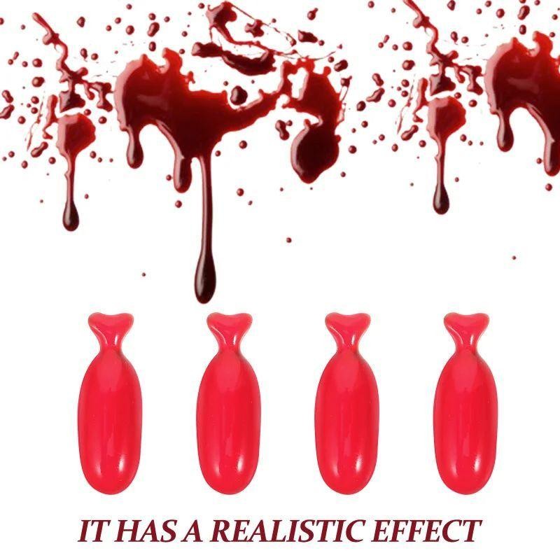 10Pcs Kapsul Darah Palsu Prank Darah Palsu Darah Palsu Kental Fake Blood Mimisan Untuk Halloween Cos