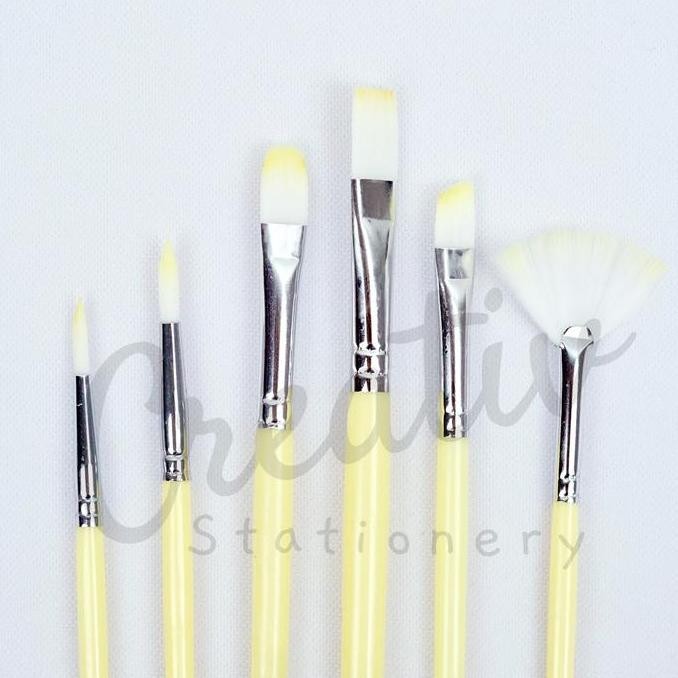 

New Collection !!! Giorgione Art Brush Kuas Lukis Set 6 Pc Round Flat G-P20-6Mx Filbert Angular