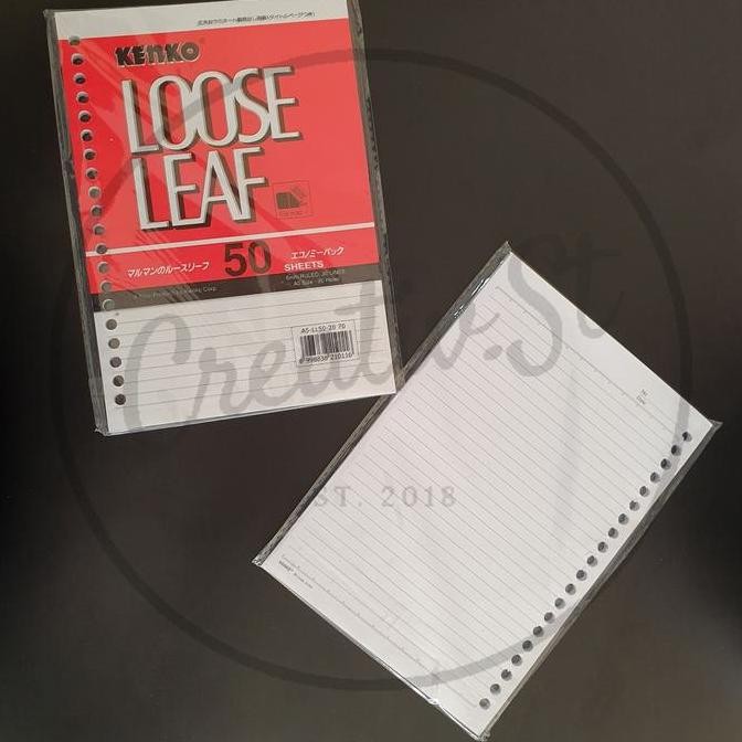 

Terlengkap !!! Kenko Loose Leaf A5 50 Lembar Isi Binder 20 Ring