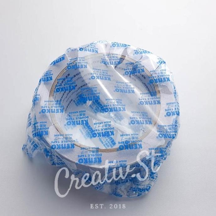 

New Stock 2025 !!! Kenko Double Tape Pita Perekat 48 Mm Blue Core Solasi Dua Sisi Perekat