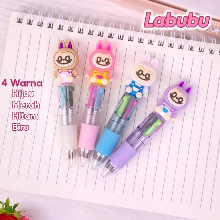 

''Terlaris" Sejahtera Selalu - Bulpen 4 Warna Karakter Labub Lucu/Pulpen/Pulpen Anak-Anak/Pulpen Sekolah Murah