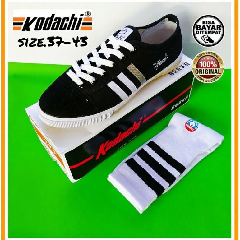 Sepatu Kodaci Hitam Putih Sepatu Kodahci Original Pria Sepatu Capung Murah + Kaos Kaki Murah