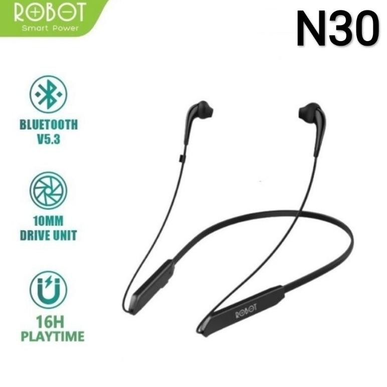 ''Terlaris" Earphone Sport Robot N30 Bluetooth - Robot N30 Headset Neckband Spirit Murah