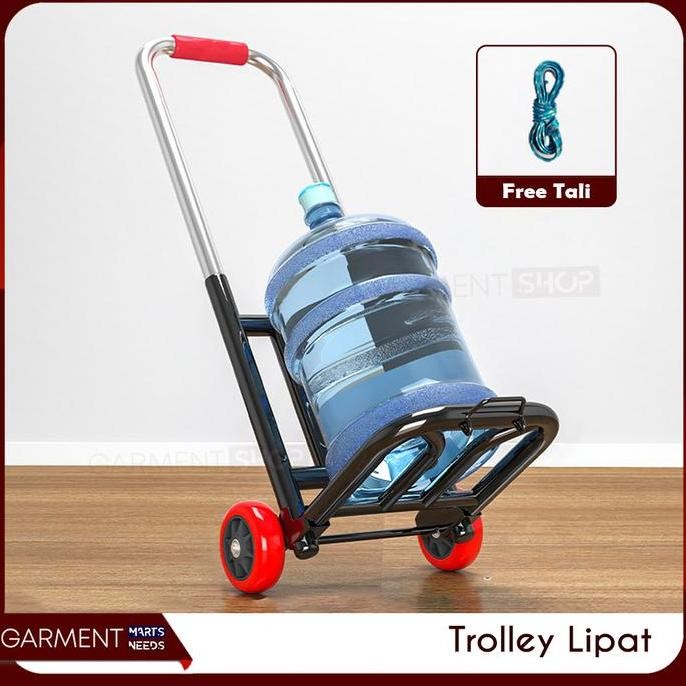 Troli Lipat Besi Dorongan Pegangkut Barang Aqua Galon Trolley Tali