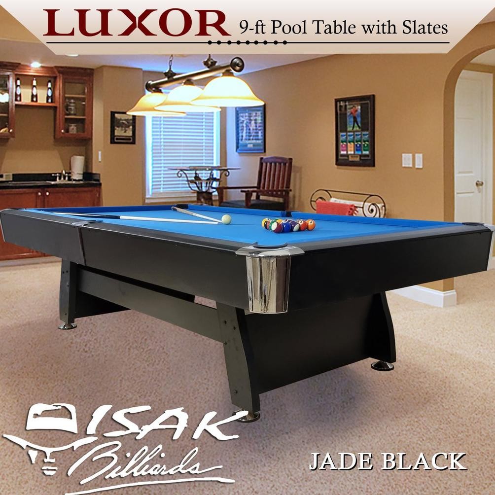 Luxor Black 9 ft Pool Table | Batu Slate Meja Billiard Biliar 9ft Hitam