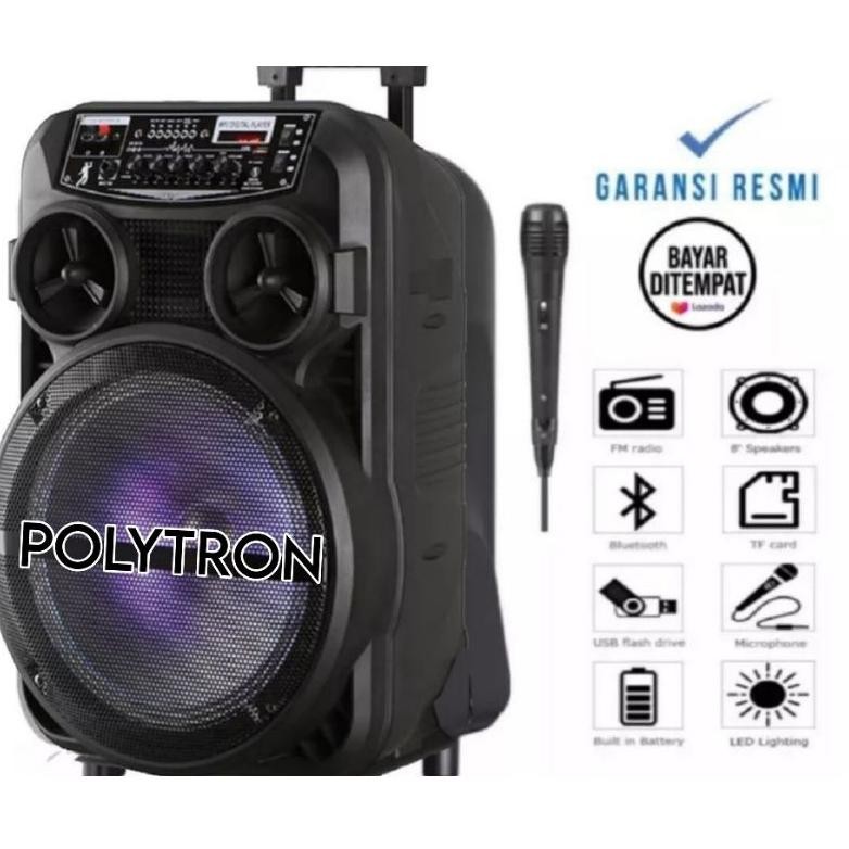 ''Terlaris" Speakee Bluetooth Mp3 Salon 3381 Power Bass Kimiso / Polytron Karaokean Gratis Mic Karao