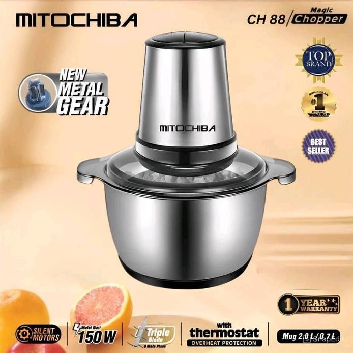 

Terlaris Food Chopper Mitochiba Ch-88 Dengan Pisau Tajam Stainless 300Watt Dan Kapasitas 2L