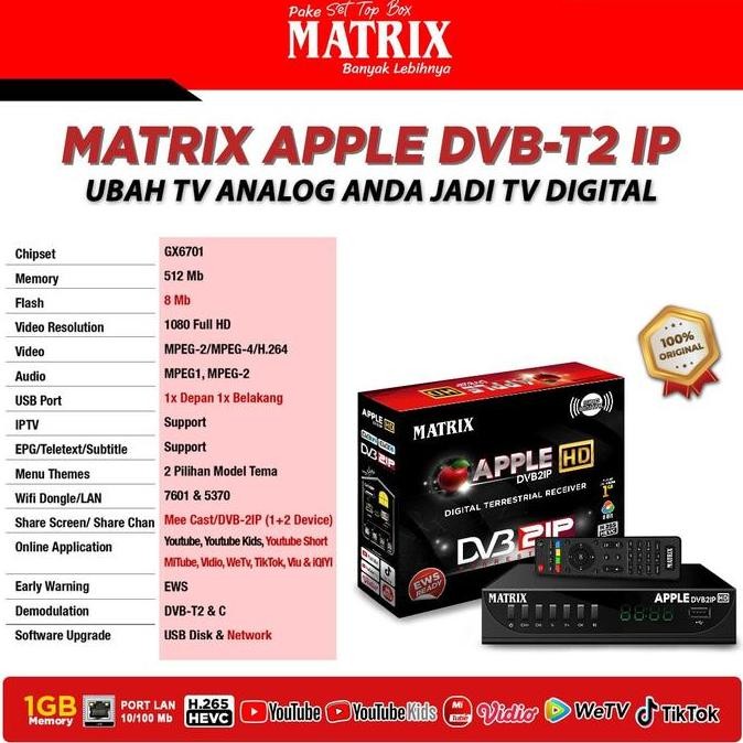 STB DVB2IP MATRIX APPLE MERAH (NEW)