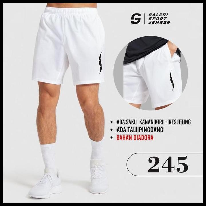 Celana Pendek Putih Celana Olahraga Pria Wanita Celana Tenis Bulutangkis Lari Celana Putih Murah Cel