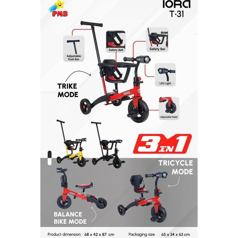 Sepeda Keseimbangan Anak Balance Bike 4in1 Push Bike Multifungsi AVIATOR AT7905 AT 7905 EXOTIC ET709