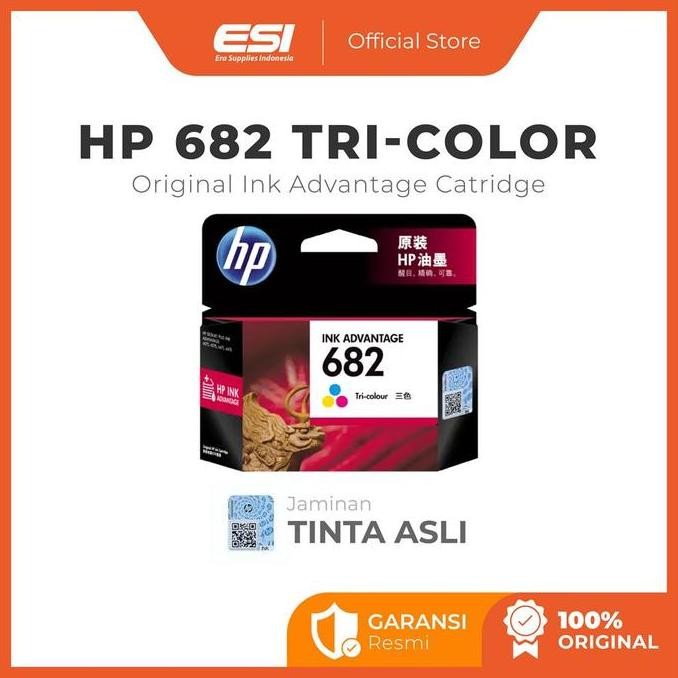 HP 682 Tri-color Original Ink Cartridge - Printer 1200 2300 2775 2776