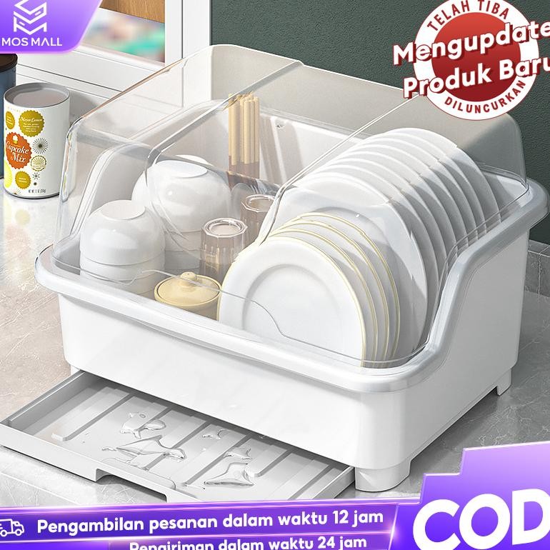 [RAK PIRING BESAR] Rak Piring Plastik Rak Pengering Piring Rak piring tertutup / Sendok Rak DapurTut