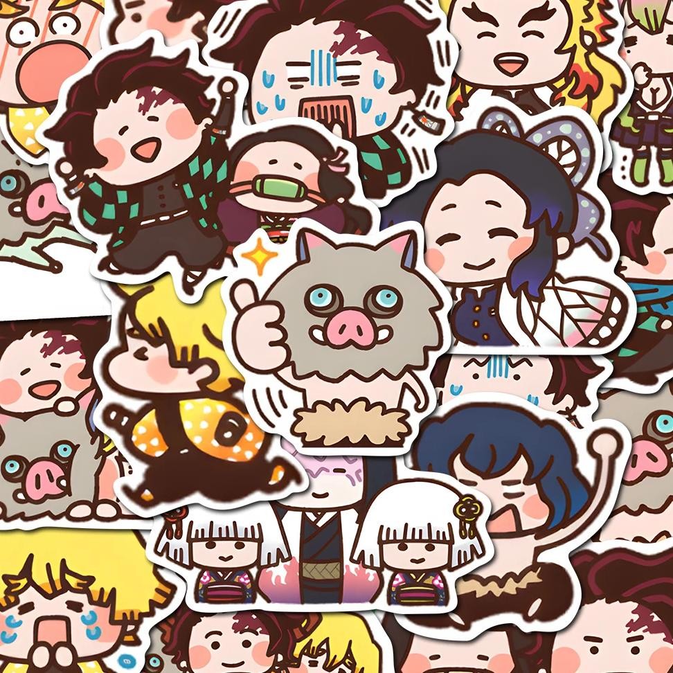 

80Pcs Anime Demon Slayer Agatsuma Zenitsu Cute Graffiti Diy Decoration Waterproof Cup Sticker Cell Phone Tablet Stickers