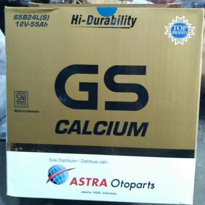 . aki mobil battery GS astra type calcium 65B24LS 12v - 55ah