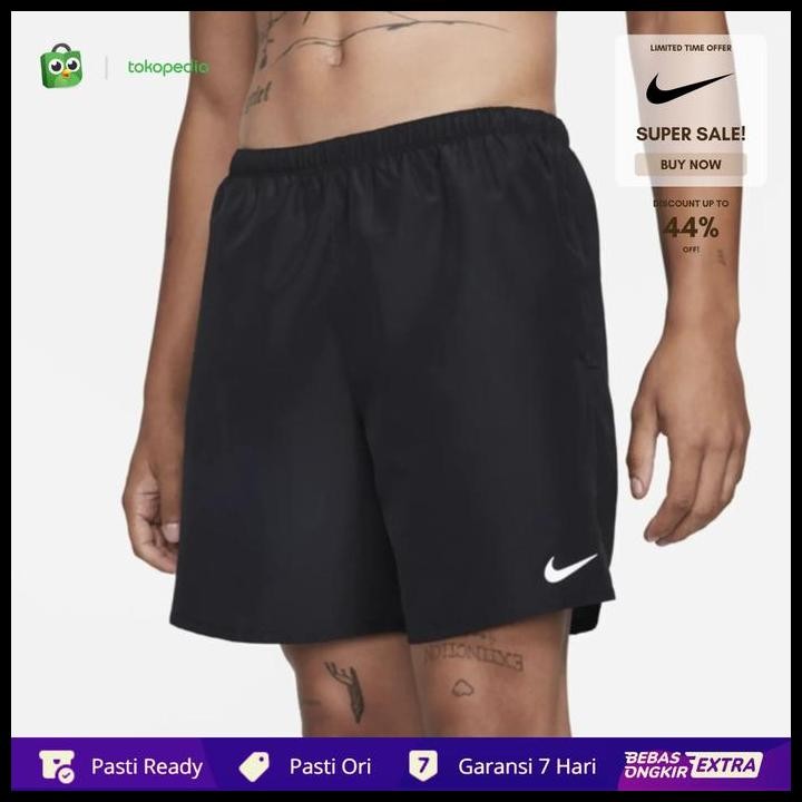 Nike Celana Pendek Lari Pria Dri-Fit Challenger Brief Linned - Hitam Original Best Seller