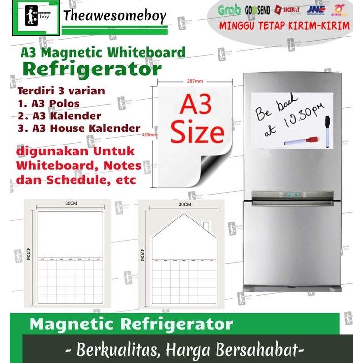 

Terlaris Magnetic Whiteboard Refrigerator Kertas Jadwal Kalender Magnet Kulkas