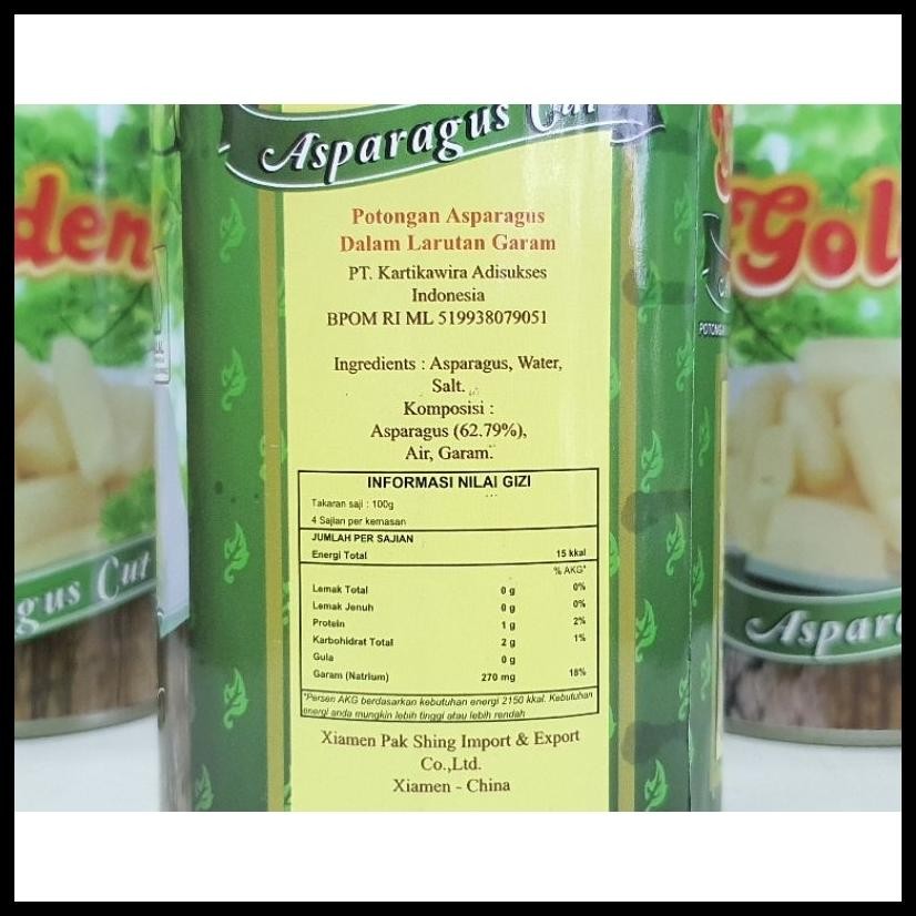 

GOLDEN ASPARAGUS CUT 430GR / ASPARAGUS KALENG 430GR
