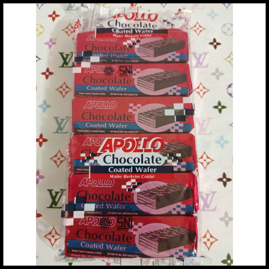 

( BERKAH ) APOLLO WAFER MILK CHOCOLATE / APOLO COATED WAFER 12 PCS X 12GR / WAFLE / WAFER COKLAT / WAFER SUSU